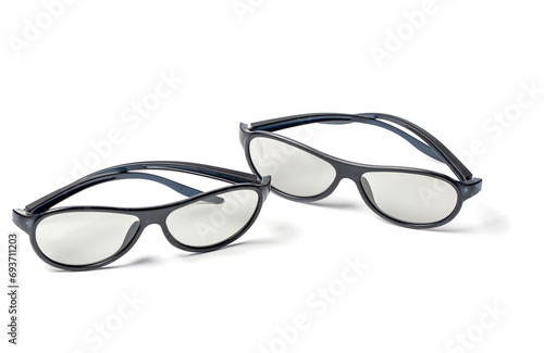 3D viewing glasses on a white background