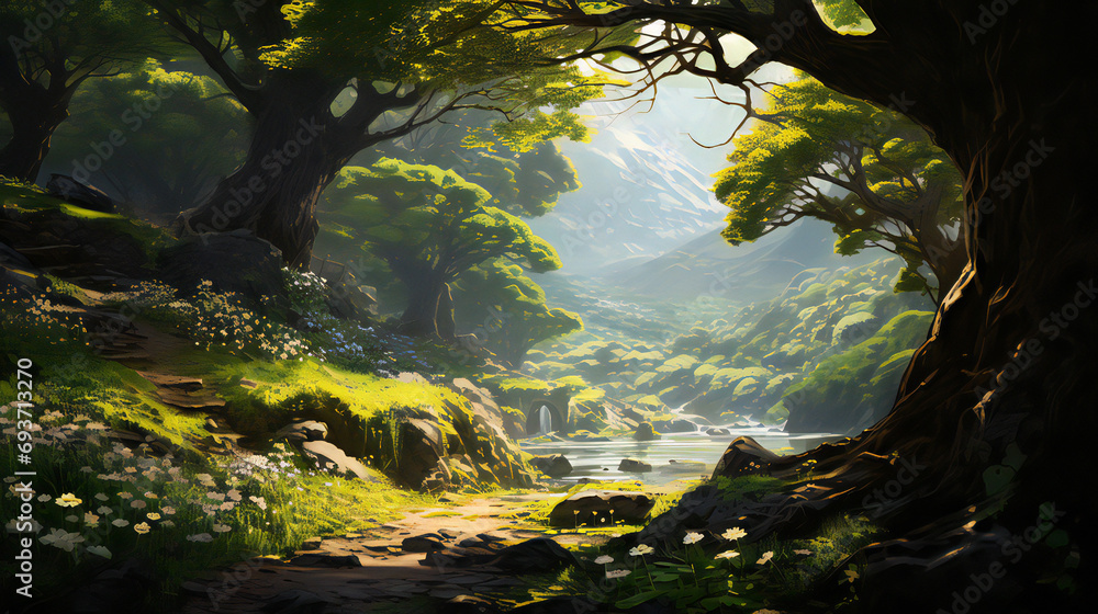 Peaceful nature landscapes