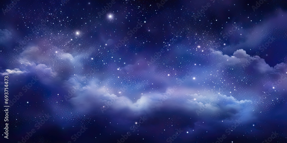 Mystical night sky background with a celestial dreamscape and enchanting hues