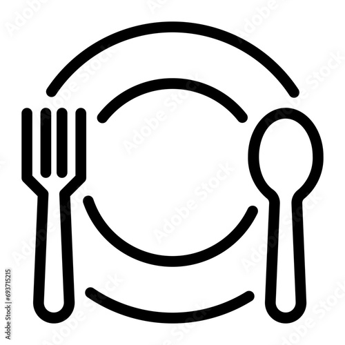 cutlery line icon