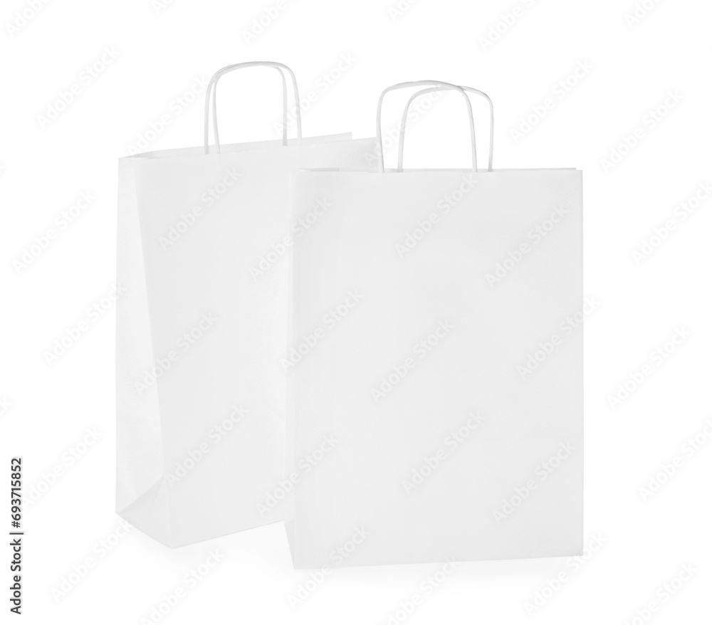 Two paper shopping bags isolated on white Two paper shopping bags isolated on white