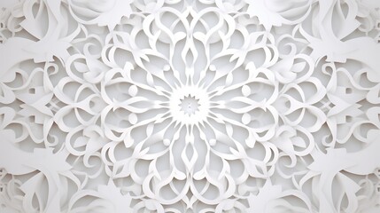 White Islamic pattern background.Islamic pattern background with geometric patterns. White oriental volumetric pattern