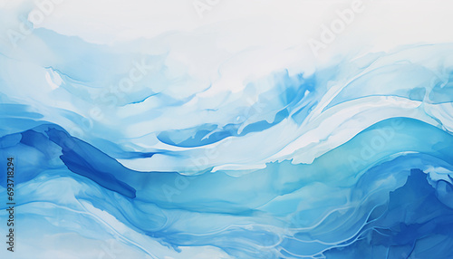 Abstract blue watercolor background. Digital painting. 3d rendering.