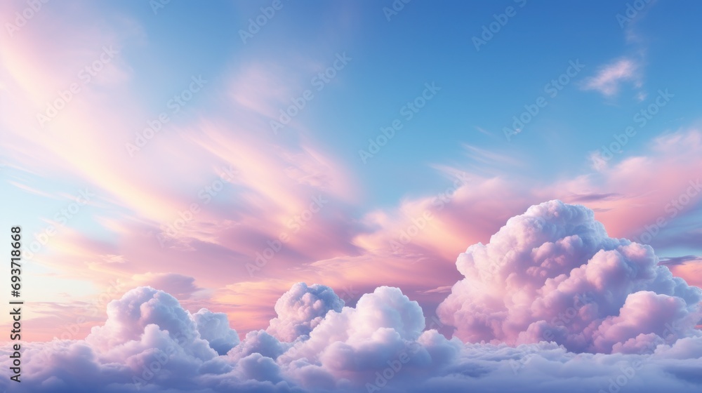Pastel Sunrise Cloudscape - obrazy, fototapety, plakaty 