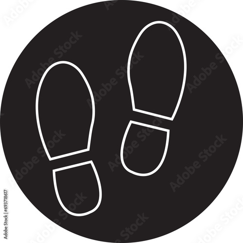 Silhouette of footprint Icon. Footprint Icon in linear Graphic Design editable stock. Human footprint track. Footprint clip on Transparent Background. Shoe soles print. Impression icon barefoot.