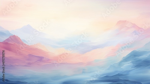 Abstract Mountain Landscape in Pastel Colors