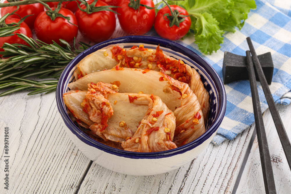 Korean food - spicy Kimchi cabbage Korean food - spicy Kimchi cabbage