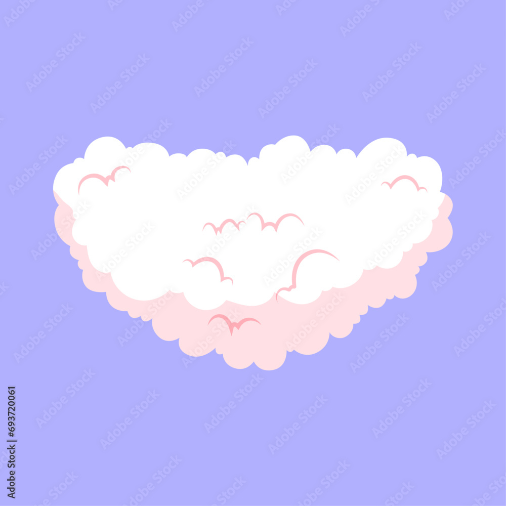 Vector cloud heart shaped vector illustration Vector cloud heart shaped vector illustration