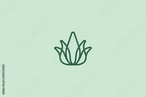 Aloe Vera Logo Illustration vector Icon Simple Design