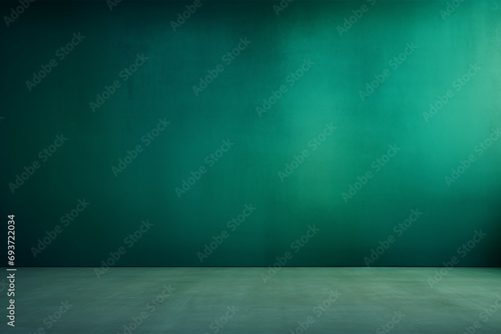 Green wall and floor in empty room with copy space for your text Green wall and floor in empty room with copy space for your text