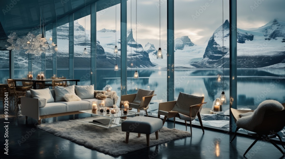 A house of the future built in an iceberg in Anarctica. Future living ...