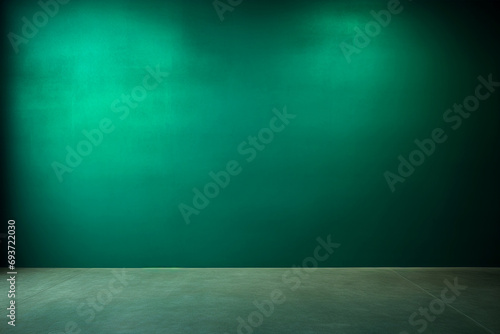 Green wall and floor with copy space for your text or image. © Gallery BD