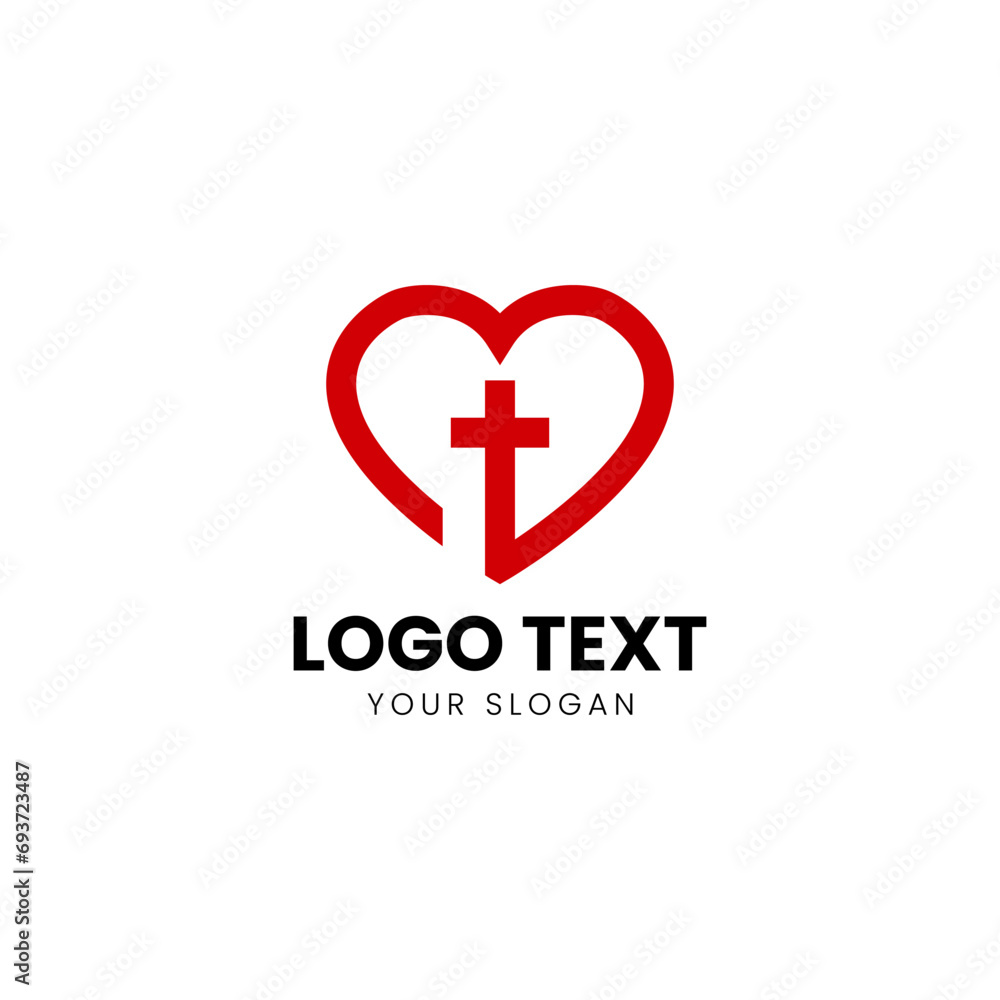 Heart of Christian Logo Design Vector Heart of Christian Logo Design Vector