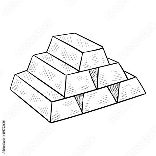 gold bar handdrawn illustration