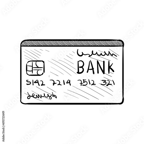ATM card handdrawn illustration