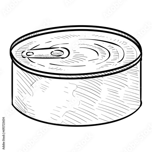 metal cans handdrawn illustration