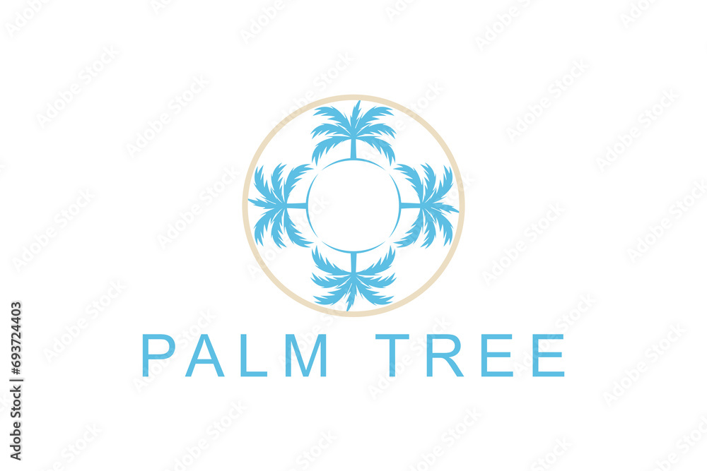Coconut palm tree ornament decoration logo design element vector template icon symbol. Coconut palm tree ornament decoration logo design element vector template icon symbol.