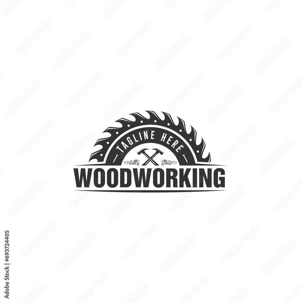 Woodworking and Carpentry Logo Design Template Woodworking and Carpentry Logo Design Template
