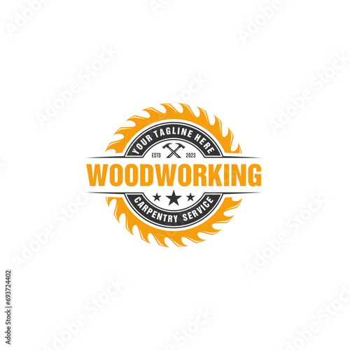 Woodworking and Carpentry Logo Design Template