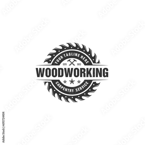 Woodworking and Carpentry Logo Design Template
