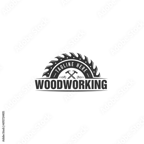 Woodworking and Carpentry Logo Design Template