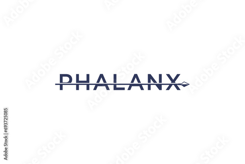 Phalanx spear weapon logo design, ancient greek soldier icon symbol.