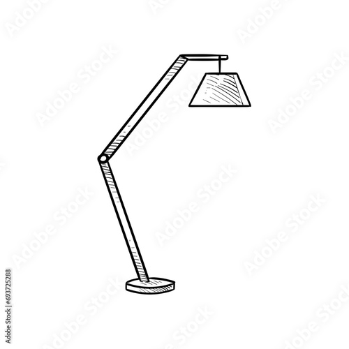 stand lamp handdrawn illustration