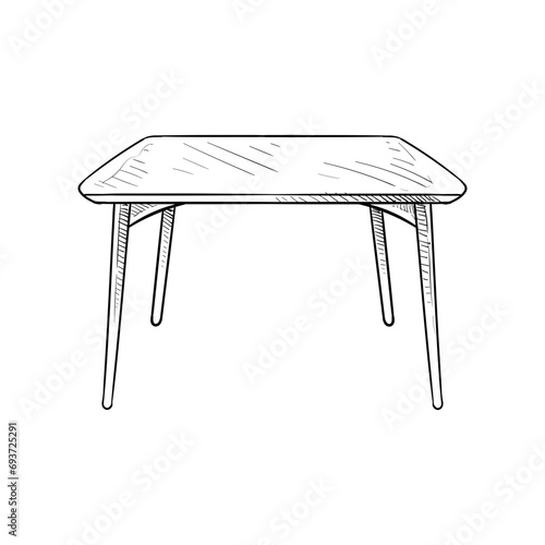 table handdrawn illustration