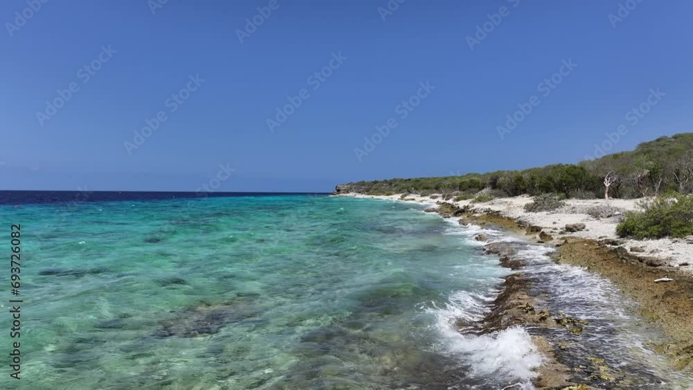 The turquoise of the Caribbean Sea - aerial view The turquoise of the Caribbean Sea - aerial view