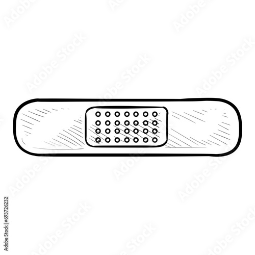 bandage plaster handdrawn illustration