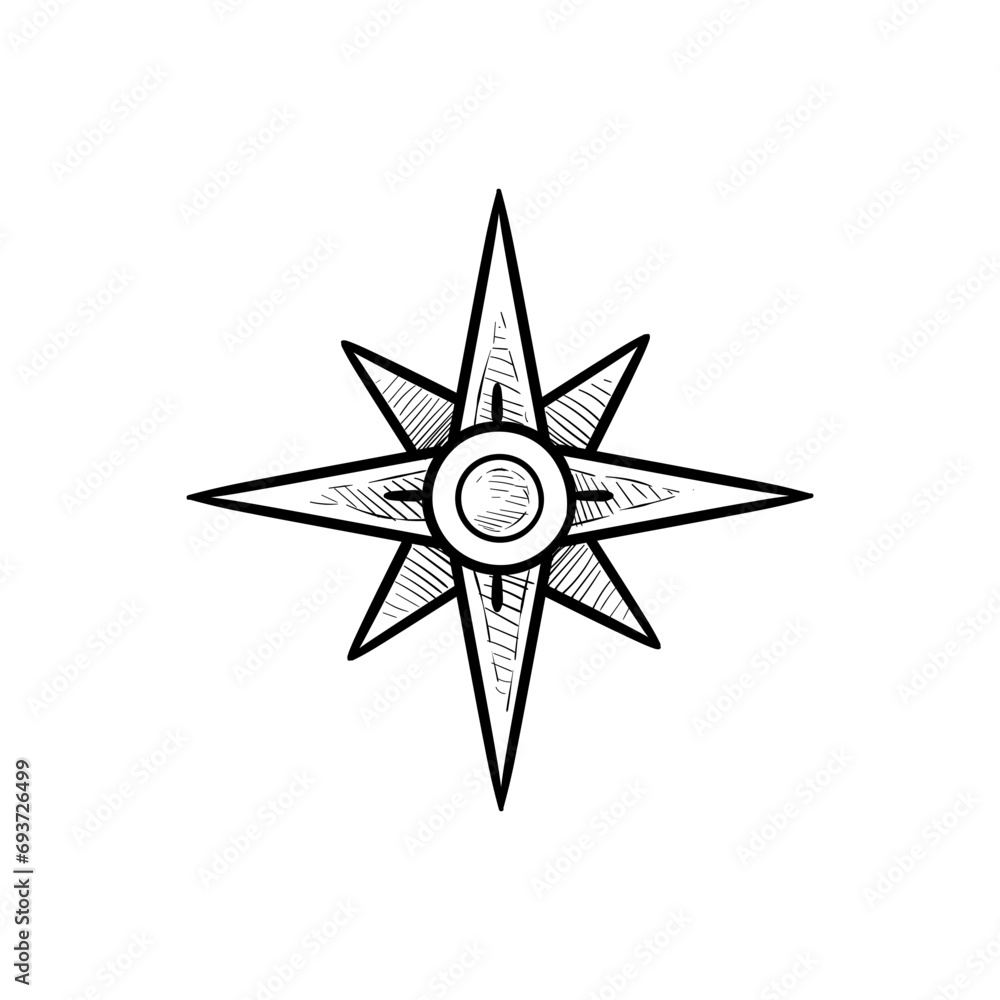 cardinal direction icon handdrawn illustration cardinal direction icon handdrawn illustration