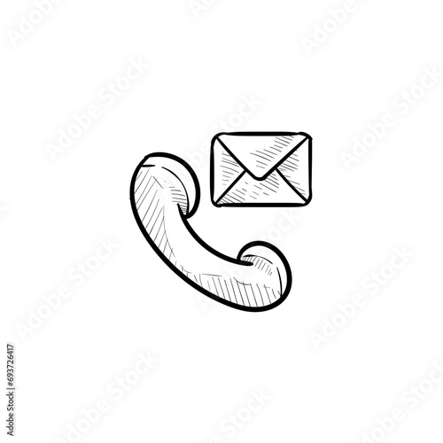 phone call icon handdrawn illustration