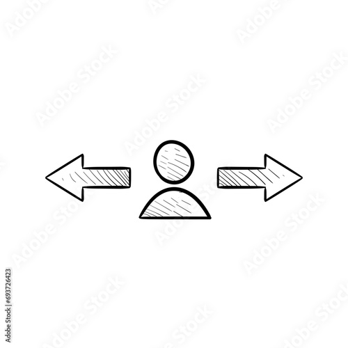 distance people handdrawn illustration