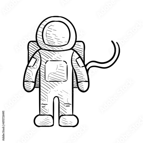 astronaut handdrawn illustration