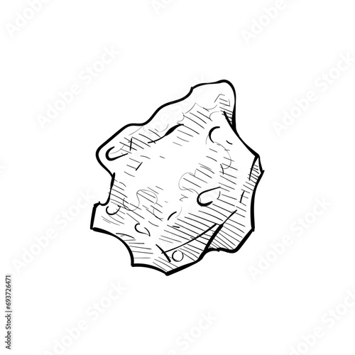 meteoroid handdrawn illustration