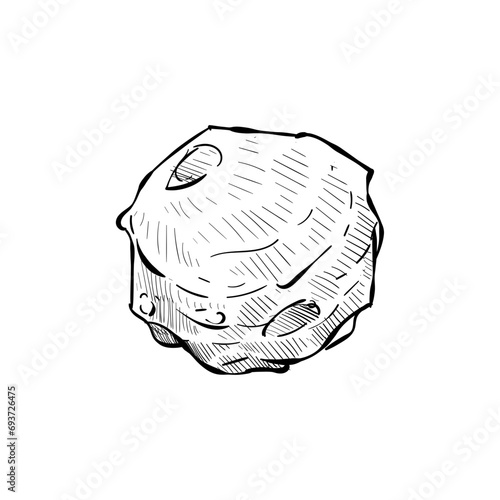 meteoroid handdrawn illustration