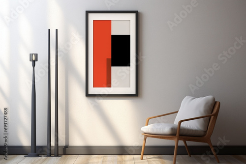 Minimalist Poster Frame Mockup Indoor created with Generative AI