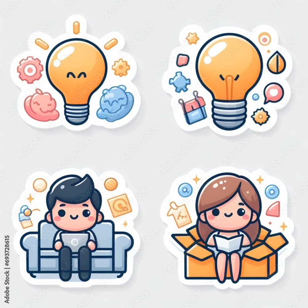 set of funny cartoon idea set of funny cartoon idea