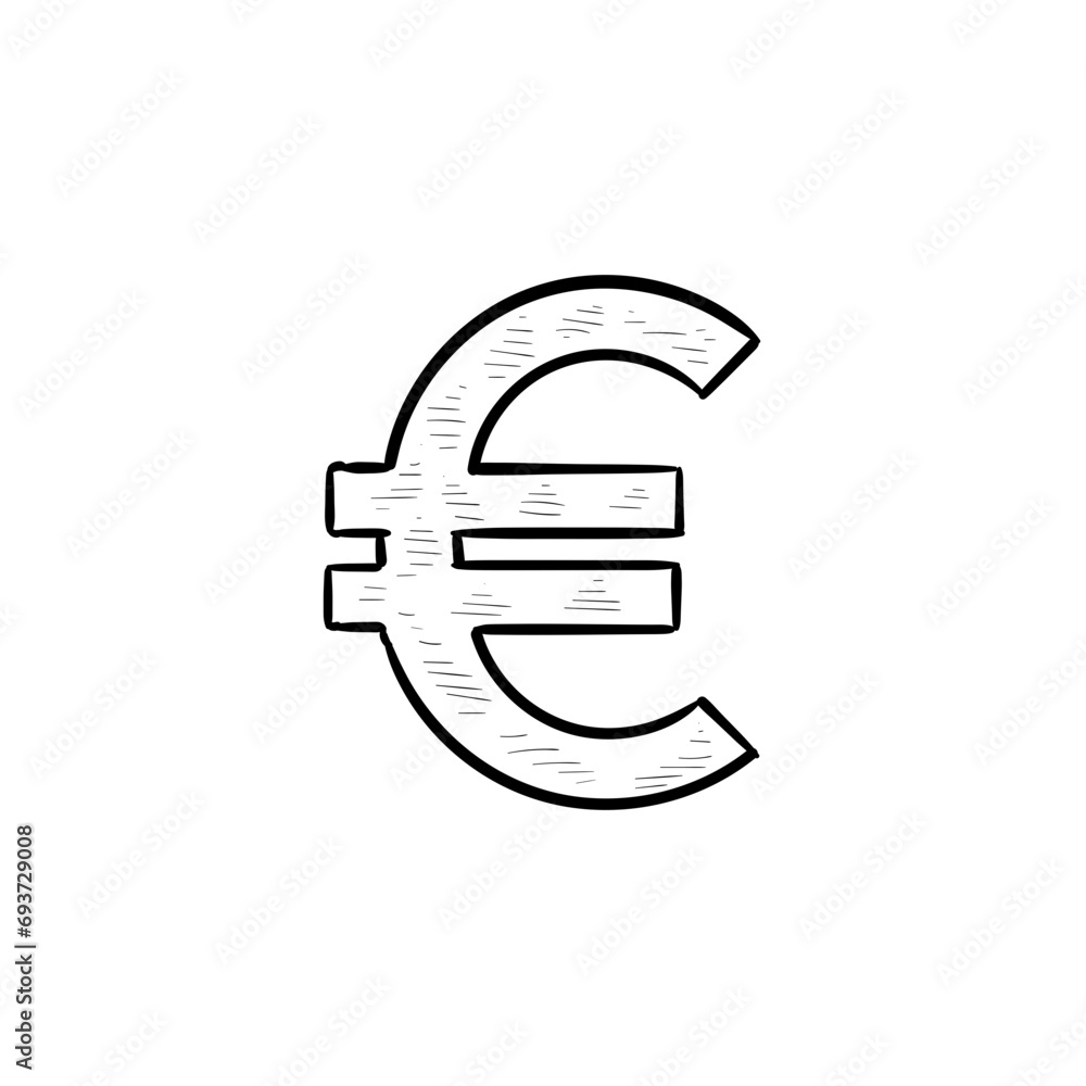 euro currency symbol handdrawn illustration euro currency symbol handdrawn illustration