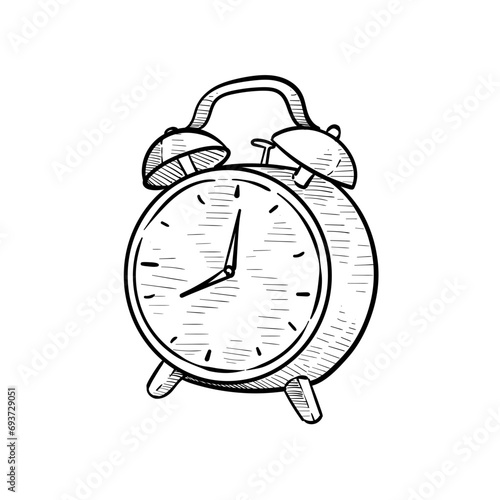 alarm clock handdrawn illustration