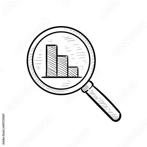 data graph search handdrawn illustration