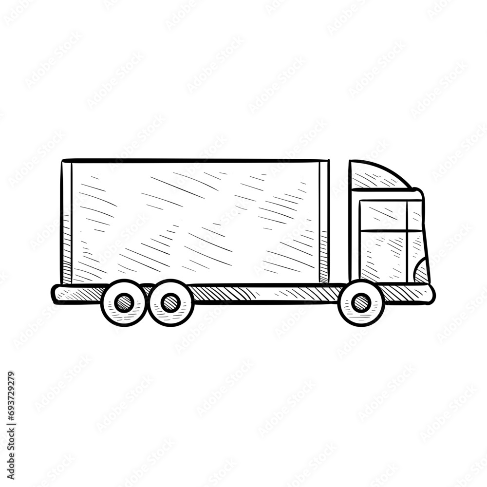 delivery truck handdrawn illustration delivery truck handdrawn illustration