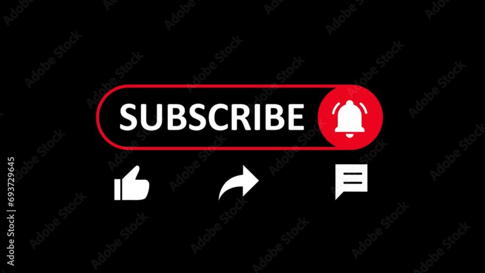 like comment subscribes and share animation. YouTube Subscribe - 4K animation, Subscriber button notification