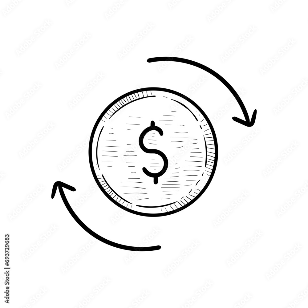 money exchange handdrawn illustration money exchange handdrawn illustration