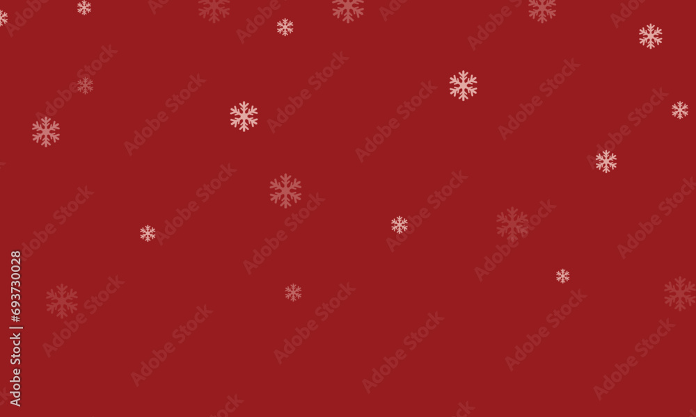 Snow falling down red christmas background