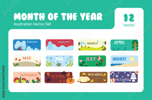 Month of the year illustration set