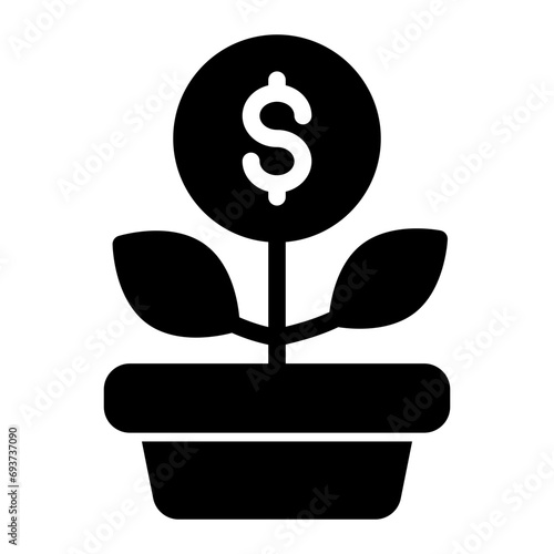 This is the Growth icon from the investment icon collection with an glyph style