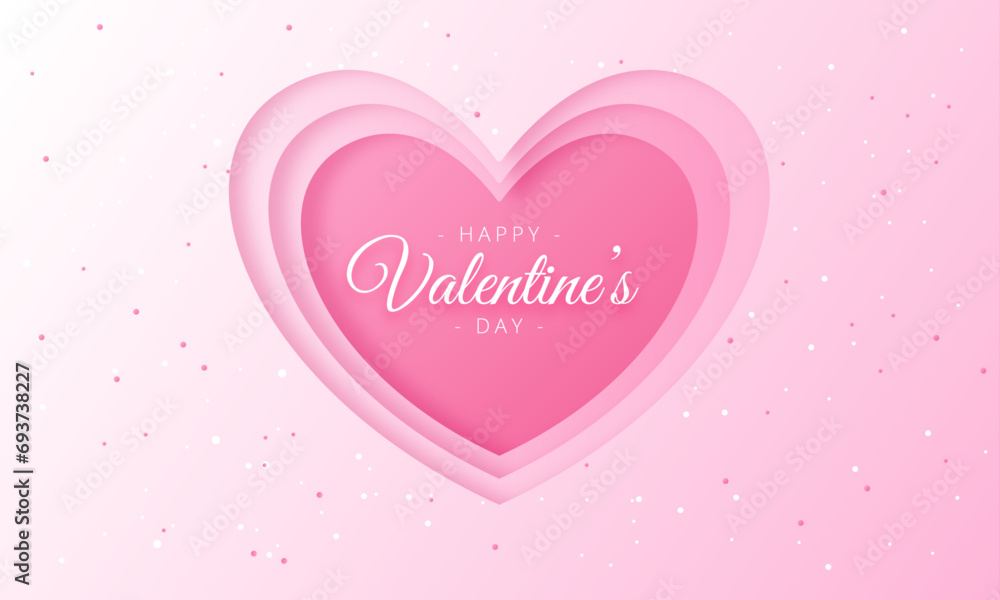 Vector pink heart valentines day love background design