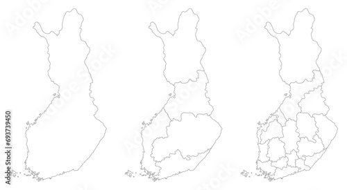 Finland map. Map of Finland in set