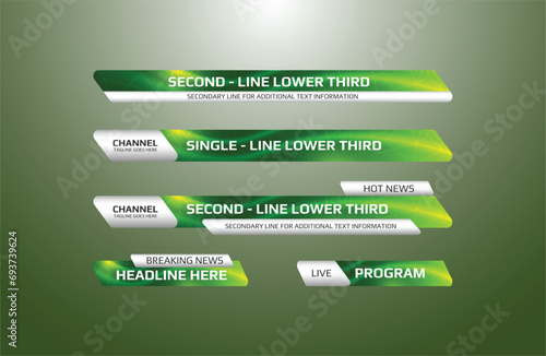 TV News Bars Set Vector. Streaming Video News Sign. Breaking, Sport News. Interface Sign. Isolated Illustration